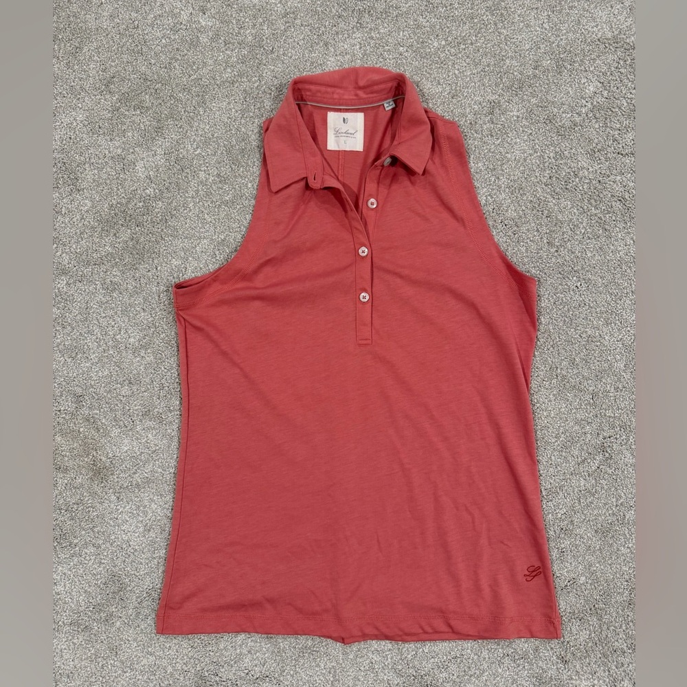 Linksoul Women's Sleeveless Polo Tank - Coral Size Large